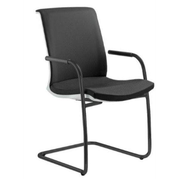 Konferenční židle LYRA NET 214 rám bílý, kostra černá