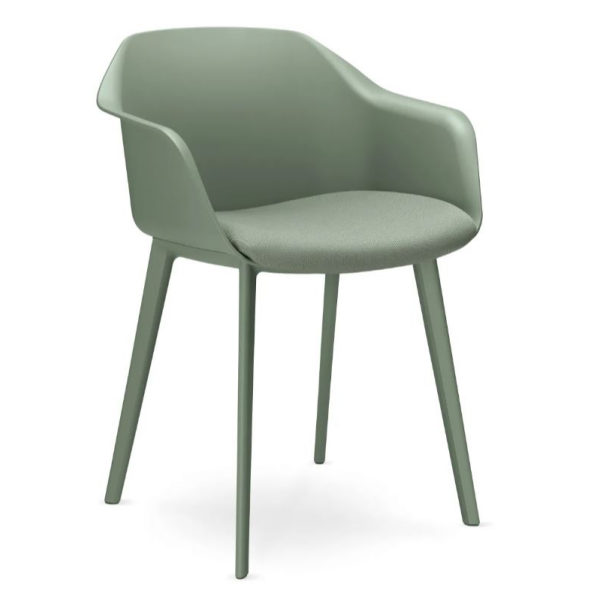 Plastové křesílko Riva RI-01-PP s čalouněným sedákem