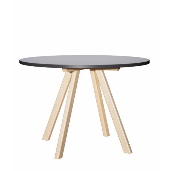 Jídelní stůl Wood kulatý Ø 110 cm - deska bílá